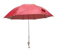 Mini Ombrellone ombrellino parasole con pinza per sedia sdraio passeggino bimbi da mare spiaggia 95 cm universale (ROSSO)