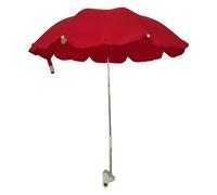 Mini Ombrellone ombrellino parasole per sdraio bimbi sedia da mare spiaggia 65cm con aggancio universale passeggino (ROSSO)