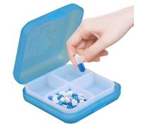 Mini organizer per pillole, organizer per pillole, organizer da viaggio, organizer per medicinali a scomparti, portapillole giornaliero trasparente, astuccio con
