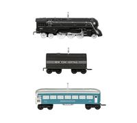 Mini ornamenti natalizi Hallmark Keepsake 2024, locomotiva a vapore Lionel 221 e tender con carrozza panoramica 2431, set di 3 regali per gli ama