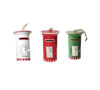 Mini ornamenti per cassetta delle lettere con porta funzionale e struttura in metallo, progettati per completare alberi di Natale e decorazioni natalizie per la casa (mix di colori)