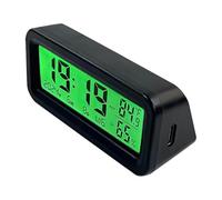 Mini orologio digitale per auto - 3,2 cm, orologio igrometro retroilluminato | Decorazione ad energia solare - Display luminoso a LED in ABS - Luminosità automatica | Cruscotto Auto Camion SUV