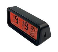 Mini orologio digitale per auto - 3,2 cm, orologio igrometro retroilluminato | Decorazione ad energia solare - Display luminoso a LED in ABS - Luminosità automatica | Cruscotto Auto Camion SUV