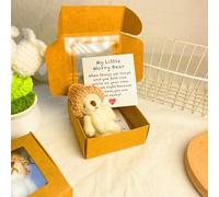 Mini orsacchiotto di peluche fatto a mano in scatola, orsetto in scatola My Little Worry Bears Mini Pocket Bears Hug peluche con carta di supporto edificante emotivo, morbido orsacchiotto fatto a mano