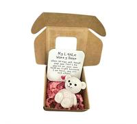 Mini orsacchiotto di peluche in scatola, My Little Worry Bears, mini orsetti tascabili con biglietto ispiratore, morbido orsacchiotto fatto a mano per gli amanti, simpatico regalo per simpatia