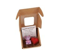 Mini orsacchiotto fatto a mano in scatola, My Little Worry Bear, orsetti preoccupanti in una scatola, mini orsetti tascabili abbracciati con biglietto di supporto edificante emotivo, ricordo per gli