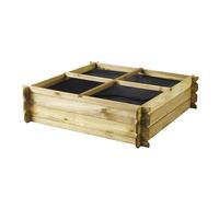 Mini orto quadrato in legno BASIL 200L 1000x1000xA270 mm Legno naturale