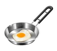 Mini padella antiaderente per uova, padella in acciaio inox per omelette, bistecche, pancake, 16 cm, padella da cucina