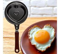 Mini padella con rivestimento antiaderente, mini padella per uovo fritto, mini padella con manico, antiaderente, portatile, Ø 12 cm (cuore)