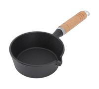 Mini padella in ghisa pre -stagionata padella con manico in legno massiccio per cucina esterna interna perfetta per le frittelle e altro ancora (11 * 5 cm) (13 * 5 cm)