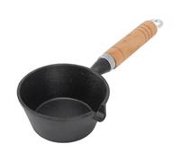 Mini padella in ghisa pre -stagionata padella con manico in legno massiccio per cucina esterna interna perfetta per le frittelle e altro ancora (11 * 5 cm)