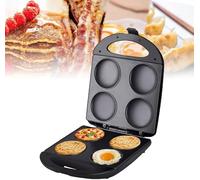 Mini padella per pancake da 1400 W, piastra antiaderente per torte, crea 4 frittelle uniche, macchina per arepa elettrica, per cucinare sane uova fritte, hamburger, frittata e altro ancora