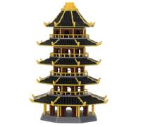 Mini Pagoda Giapponese Decorazione Zen in Plastica Base Stabile per Bonsai | Design Tradizionale Dettagli Architettonici Antichi, per Acquari e Piante Acquatiche, per Scrivanie e Scaffali