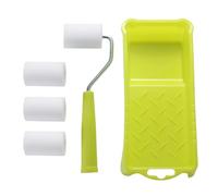 Mini Paint Roller Kit - 2in Width | Multi-piece Handheld Painting Brush Set With Washable PVC Tray | Clean-cut Paint Edger For Walls, Ceilings, Furniture Repairs, And Plumbing