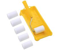 Mini Paint Roller Kit - 2in Width | Multi-piece Handheld Painting Brush Set With Washable PVC Tray | Clean-cut Paint Edger For Walls, Ceilings, Furniture Repairs, And Plumbing