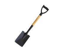 Mini Pala Da Giardino Multiuso Per Giardinieri - Lama In Acciaio Nero Pressato, Manico A Y In Plastica, Asta In Legno, Ideale Per Aree Ristrette, Design Elegante E Facile Usare(Black,Square)
