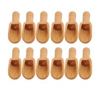 Mini Paletta in Legno, Piccolo Cucchiaio Salato Bagno Ecologico per Cottura per il Trucco per Manicure, 12 Pezzi, Solido, Portatile, Design Elegante, Strumento Pratico