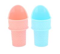 Mini paletta per cono gelato in plastica da 2 pezzi, riutilizzabile, tazza per dolcetti congelati, adatta per ghiaccioli, yogurt, ecc. Grandi regali per feste (rosa blu)