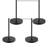 Mini pali controllo folla acciaio inossidabile, candelieri a basso musei | Con cordino elastico e base stabile, set barriere espositive for eventi, mostre, mostre d'arte(4Pcs)