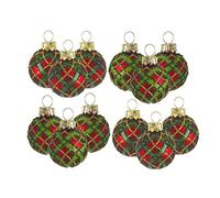 Mini palline di Natale - Tartan - Set di 12 pezzi (DDG132)