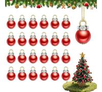 Mini Palline per Albero di Natale Rosso,25pcs Piccole Palline per Albero di Natale,Mini Palline Decorative Di Natale,Palline di Natale Per La Decorazione Dell'Albero Di Natale Artigianato Fai-Da-Te