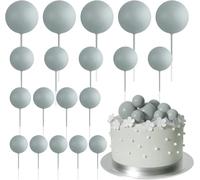 mini palloncini multicolori, Mini decorazione for torta con palloncini, 80 pezzi, palline dorate multicolori su bastoncini, compleanno, matrimonio, festa(Gray)