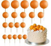 mini palloncini multicolori, Mini decorazione for torta con palloncini, 80 pezzi, palline dorate multicolori su bastoncini, compleanno, matrimonio, festa(Orange)