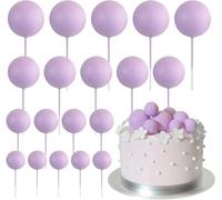mini palloncini multicolori, Mini decorazione for torta con palloncini, 80 pezzi, palline dorate multicolori su bastoncini, compleanno, matrimonio, festa(Light Purple)