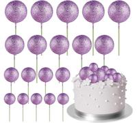 mini palloncini multicolori, Mini Decorazioni Cake Topper Palloncini Con Palline Oro Su Bastoncini 80 pz Multicolor(Glitter Purple)