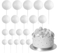mini palloncini multicolori, Mini Decorazioni Cake Topper Palloncini Con Palline Oro Su Bastoncini 80 pz Multicolor(White)