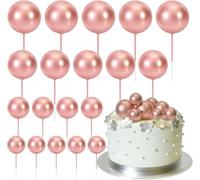 mini palloncini multicolori, Mini Decorazioni Cake Topper Palloncini Con Palline Oro Su Bastoncini 80 pz Multicolor(Rose Gold)