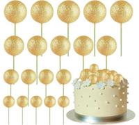 mini palloncini multicolori, Mini palloncini for torte, 80 pezzi, palline dorate multicolori su bastoncini, feste di compleanno, matrimoni(Glitter Gold)