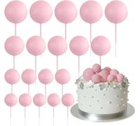 mini palloncini multicolori, Mini palloncini for torte, 80 pezzi, palline dorate multicolori su bastoncini, feste di compleanno, matrimoni(Light Pink)