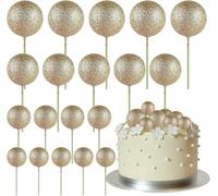 mini palloncini multicolori, Mini palloncini for torte, 80 pezzi, palline dorate multicolori su bastoncini, feste di compleanno, matrimoni(Glitter Champagne)