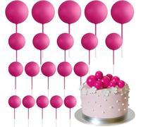 mini palloncini multicolori, Mini palloncini for torte, 80 pezzi, palline dorate multicolori su bastoncini, feste di compleanno, matrimoni(Pink)