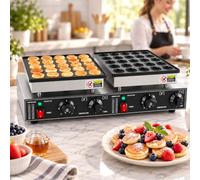 Mini Pancake Maker Commerciale Da 1700 W Con 50 Fori, Macchina Per Poffertjes A Doppia Piastra, Riscaldamento Rapido In 3-5 Minuti, Diametro Del Singolo Foro: 4 Cm, Controllo Temperatura