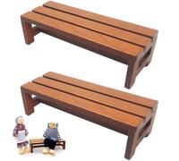 Mini panche da 2 pezzi in scala 1:12 Mini panche per l'artigianato Piccoli mobili in legno per accessori per case delle bambole e scene di modellini