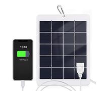 Mini Pannello Solare con Connettore USB, 3W 5V Caricatore Solare per Cellulare,Ricarica Smartphone, LED, Ventilatori, Caricatore Solare Portatile per Campeggio, Escursionismo, Viaggio, 16x12cm