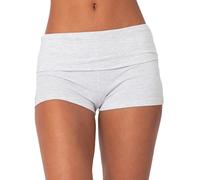 Mini pantaloncini da donna pieghevoli Y2k sexy a vita bassa skinny micro pantaloncini estivi comodi pantaloni pigiama, A-light Grey, S