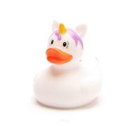 Mini papera, unicorno bianco, anatra da bagno, lunghezza: 4,5 cm