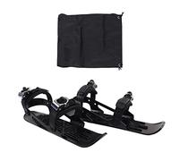 Mini Pattini da Sci, Skiboard Corti Regolabili Portatili da Fissare agli Scarponi Sci per Piste Discesa Sport Invernali per Bambini Bambini Adulti,15.16x4.65in (black)