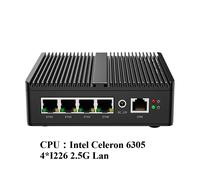Mini PC industriale Intel Celeron 6305/Pentium J5005 Router morbido 4xIntel I226V 2.5G LAN DDR4 NVME SSD PfSense Firewall Apparecchio