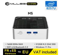 Mini PC MLLSE M5, processore Intel Core i5-8257U, 16 GB di RAM DDR4, SSD da 512 GB, Wi-Fi 6, Bluetooth 5.3, Windows 11 Pro.
