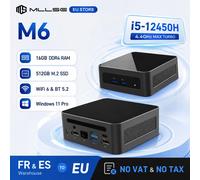 Mini PC MLLSE M6 con CPU Intel Core i5-12450H, 16 GB di RAM, SSD da 512 GB, WiFi 6, BT 5.2, mini computer desktop con Windows 11 Pro
