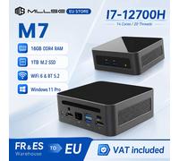Mini PC Mllse M7, Processore Intel Core I7-12700H, 16GB RAM, 1TB SSD, Wi-Fi 6, BT 5.2, Mini Computer Desktop con Win11 Pro