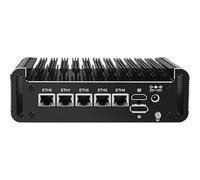Mini PC senza ventola con 5 * I226-V 2.5G LAN, Celeron J6413, NO RAM (DDR4) NO SSD (M.2 NVMe), mini computer desktop supporto Home Industry Business, 4K HD/DP/Type-C Display,2*USB3.0,2*SATA3.0,2 RS232