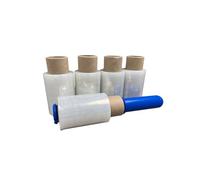 Mini pellicola elastica trasparente - pellicola avvolgente per imballaggio, trasloco - rotolo di pellicola estensibile lungo 150 m larghezza 10 cm (5 pezzo+ dispenser)