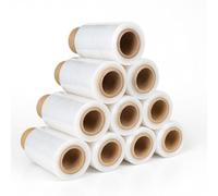 Mini Pellicola Estensibile Trasparente 10 Rotoli - 10 cm x 150 m x 23 µm - Film Estensibile per Imballaggi, Traslochi, Pallet e Protezione Merci