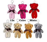 mini Peluche Orsetto Orso 3D 12cm Portachiavi Donna Ragazza Ciondolo Borsa