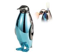 Mini Penguin Accendino Torcia in Metallo, Accendino Portatile Ricaricabile a Gas con Fiamma Morbida per Animali, Accendini Butano Regolabili con Torcia Jet Creativa, Accendino da Esterno